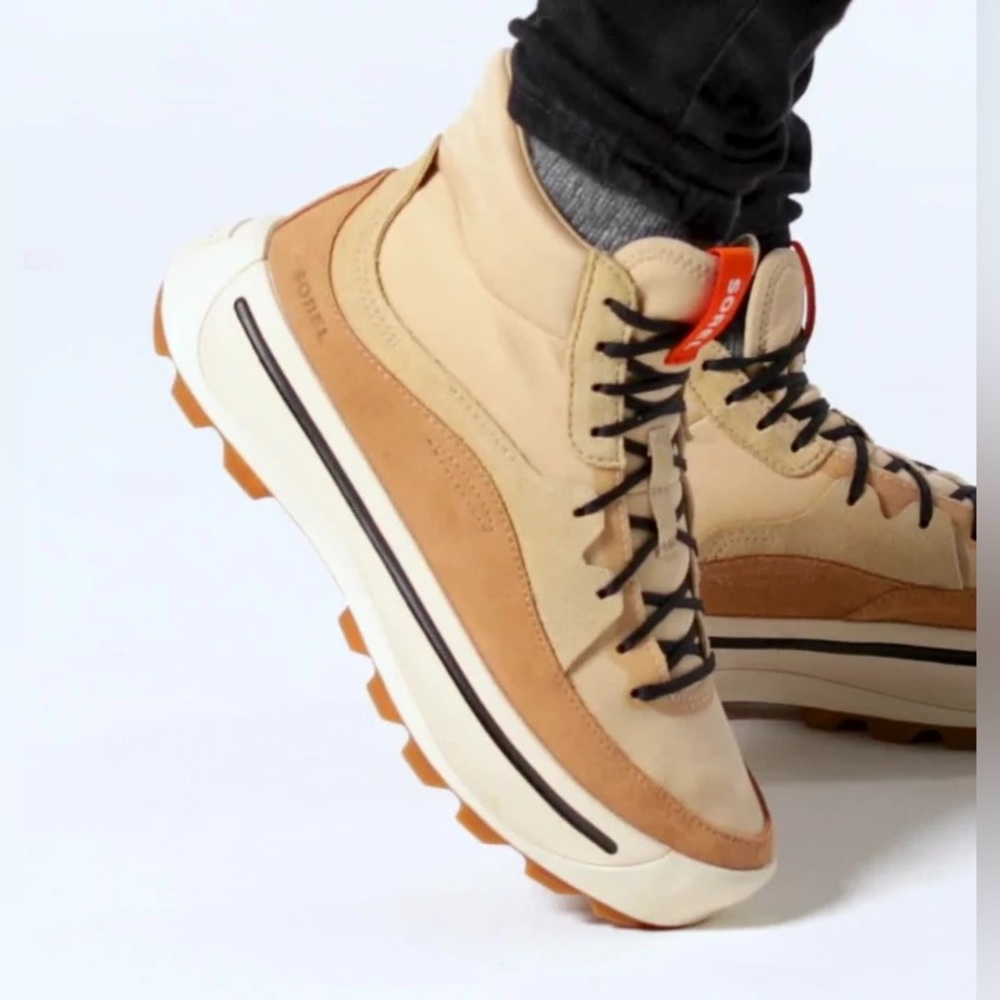 🌟LAST ONE! SOREL WOMENS ONA 503 MID HIGH TOP SNEAKER - TAN SIZE 9 - Picture 5 of 15
